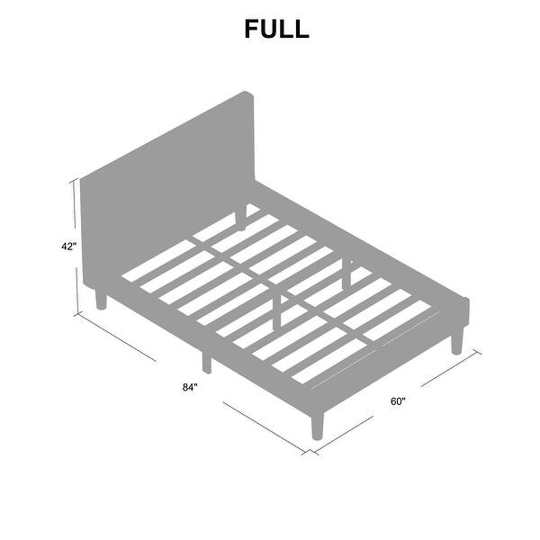 Mornington Upholstered Platform Bed Headboard and Wood Frame with